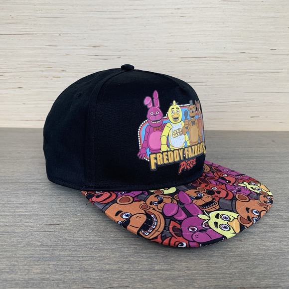 Five Nights at Freddy's Youth All Over Print Graphic Fazbears Pizza Snapback Hat - Picture 2 of 12